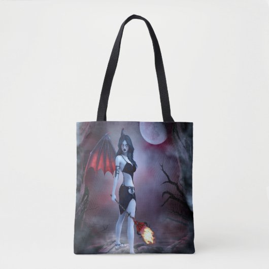 Vrouw vampier demon tote bag (Voorkant)
