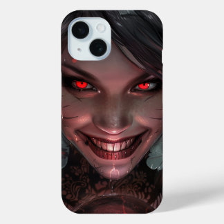 Vrouw Vampier glimlacht met een Orb iPhone 15 Case