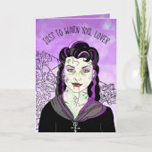 Vrouw Vampier, Romantisch Halloween I BITE Kaart (Voorkant)