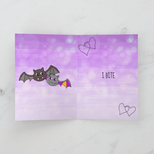 Vrouw Vampier, Romantisch Halloween I BITE Kaart (Binnen)