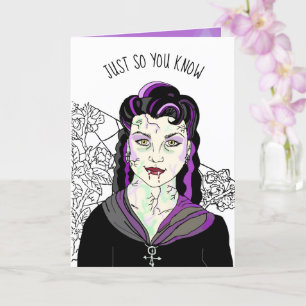 Vrouw Vampier, Romantisch Halloween ONWEERSTAANBAA Kaart