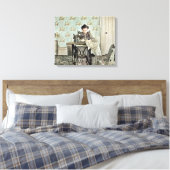 Vrouw van 1890 bij naaimachine Foto geblindeerd Canvas Afdruk (Insitu (Slaapkamer))