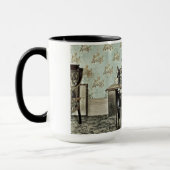 Vrouw van 1890 bij naaimachine Foto geblindeerd Mok (Links)