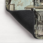 Vrouw van 1890 bij naaimachine Foto geblindeerd Muismat (Hoek)