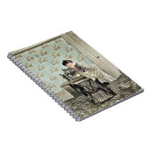Vrouw van 1890 bij naaimachine Foto geblindeerd Notitieboek (Rechterzijde)