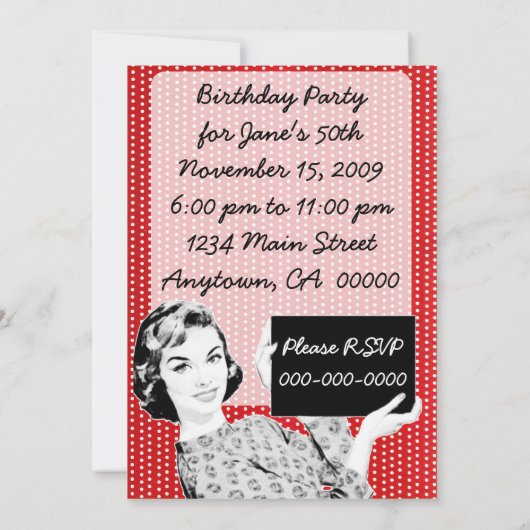 Vrouw van 1950 met gebarentaal kaart (Achterkant)