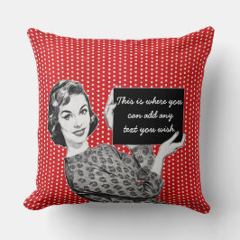 Vrouw van 1950 met gebarentaal kussen