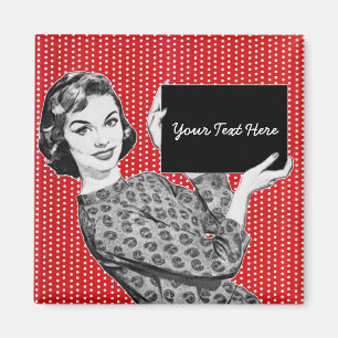 Vrouw van 1950 met gebarentaal magneet