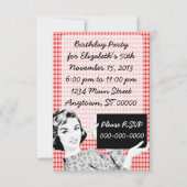 Vrouw van 1950 met gebarentaal V2 Kaart (Achterkant)