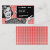 Vrouw van 1950 met gebarentaal V2 Visitekaartje (Voorkant / Achterkant)