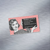 Vrouw van 1950 met gebarentaal V2 Visitekaartje Magneet (Voorbeeld)
