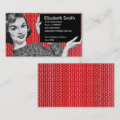 Vrouw van 1950 met gebarentaal visitekaartje (Voorkant / Achterkant)