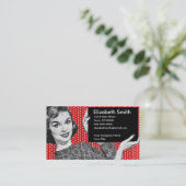 Vrouw van 1950 met gebarentaal visitekaartje (Staand voorkant)