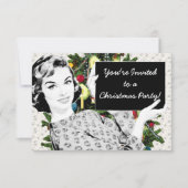 Vrouw van 1950 met kerstteken kaart (Voorkant)