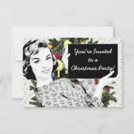 Vrouw van 1950 met kerstteken kaart