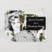 Vrouw van 1950 met kerstteken kaart (Voorkant / Achterkant)