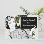 Vrouw van 1950 met kerstteken kaart (Staand voorkant)
