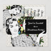 Vrouw van 1950 met kerstteken kaart (Voorkant / Achterkant)