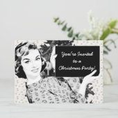 Vrouw van 1950 met kerstteken V2 Kaart (Staand voorkant)