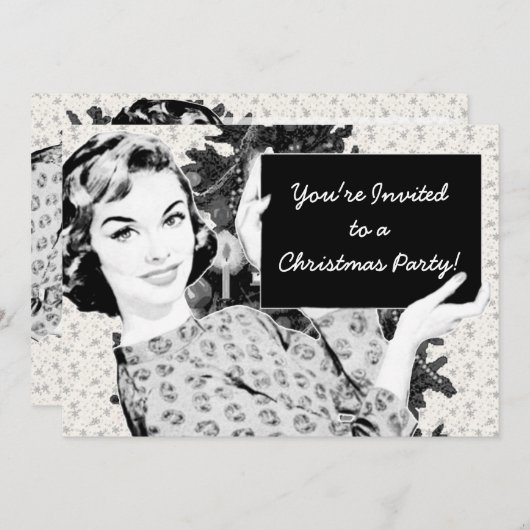 Vrouw van 1950 met kerstteken V2 Kaart (Voorkant / Achterkant)