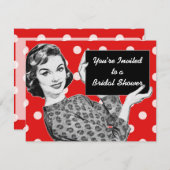 Vrouw van 1950 met Vrijgezellenfeest voor gebarent Kaart (Voorkant / Achterkant)