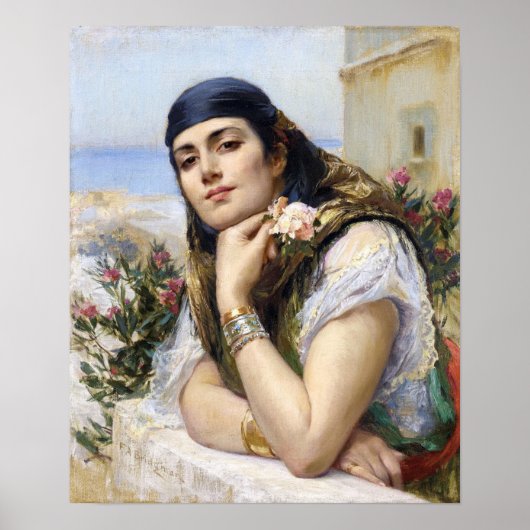 Vrouw van Algiers, Arthur Bridgman Poster (Voorkant)