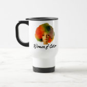 Vrouw van Colour Travel Coffee Mug Reisbeker (Links)