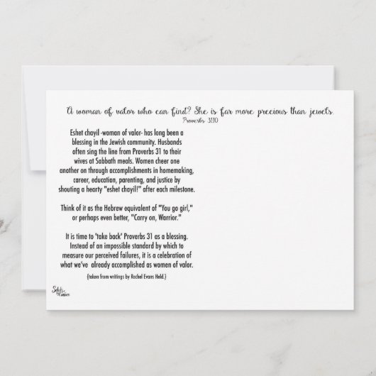 Vrouw van dapperheid Flat Note Kaart Notitiekaartje (Achterkant)