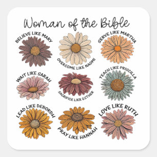Vrouw van de Bijbel Boho Christelijk Vierkante Sticker