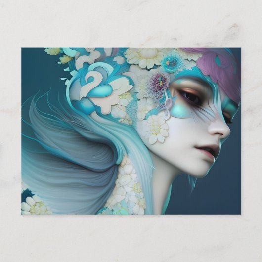 Vrouw van de bloemen briefkaart (Voorkant)