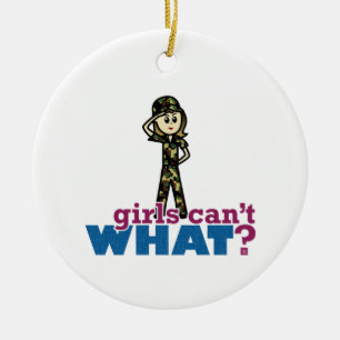 Vrouw van de luchtmacht keramisch ornament