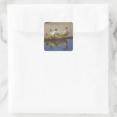 Vrouw van de luipaard (Panthera pardus), dat zich  Vierkante Sticker (Tas)