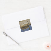 Vrouw van de luipaard (Panthera pardus), dat zich  Vierkante Sticker (Envelop)