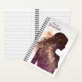 Vrouw van de Paarse sterren & Bruine Kleine Hardco Notitieboek (Binnen)