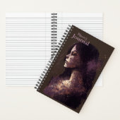Vrouw van de Paarse sterren & Bruine Kleine Hardco Notitieboek (Binnen)