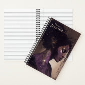 Vrouw van de Paarse sterren & Bruine Kleine Hardco Notitieboek (Binnen)