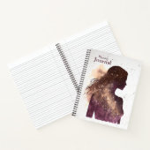 Vrouw van de Paarse sterren en bruine harde schijv Notitieboek (Binnen)