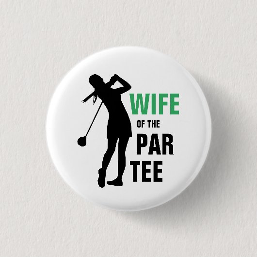 Vrouw van de Par Tee Groen & Wit Ronde Button 3,2 Cm (Voorkant)