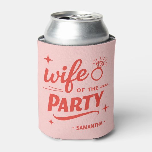 Vrouw van de Party Retro Bachelorette Blikjeskoeler (Blikje Voorkant)