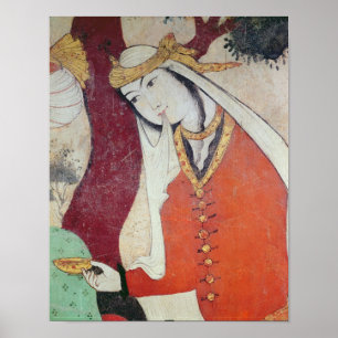 Vrouw van de rechtbank van Shah Abbas I, 1585-1627 Poster