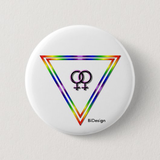 Vrouw van de regenboogdriehoek/Vrouw Ronde Button 5,7 Cm (Voorkant)