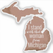 Vrouw van de staat Michigan Copper Silhouette Sticker (Voorkant)
