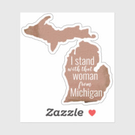 Vrouw van de staat Michigan Copper Silhouette Sticker