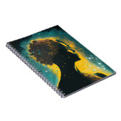 Vrouw van de sterren Gold en Blauwgroen klein Noti Notitieboek (Rechterzijde)