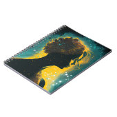 Vrouw van de sterren Gold en Blauwgroen klein Noti Notitieboek (Linkerzijde)