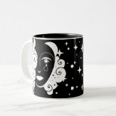 Vrouw van de sterren Monogram Tweekleurige Koffiemok (Voorkant links)