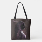 Vrouw van de sterren Paars & bruin Tote Bag (Achterkant)