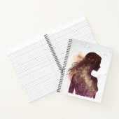 Vrouw van de sterren Paars en Bruine Grote Softcov Notitieboek (Binnen)
