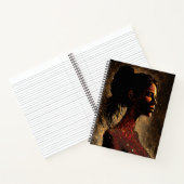 Vrouw van de sterren Red & Bruin Grote Softcover Notitieboek (Binnen)