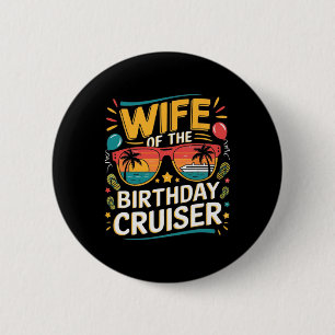 Vrouw van de verjaardagscruiser 2025 verjaardagscr ronde button 5,7 cm